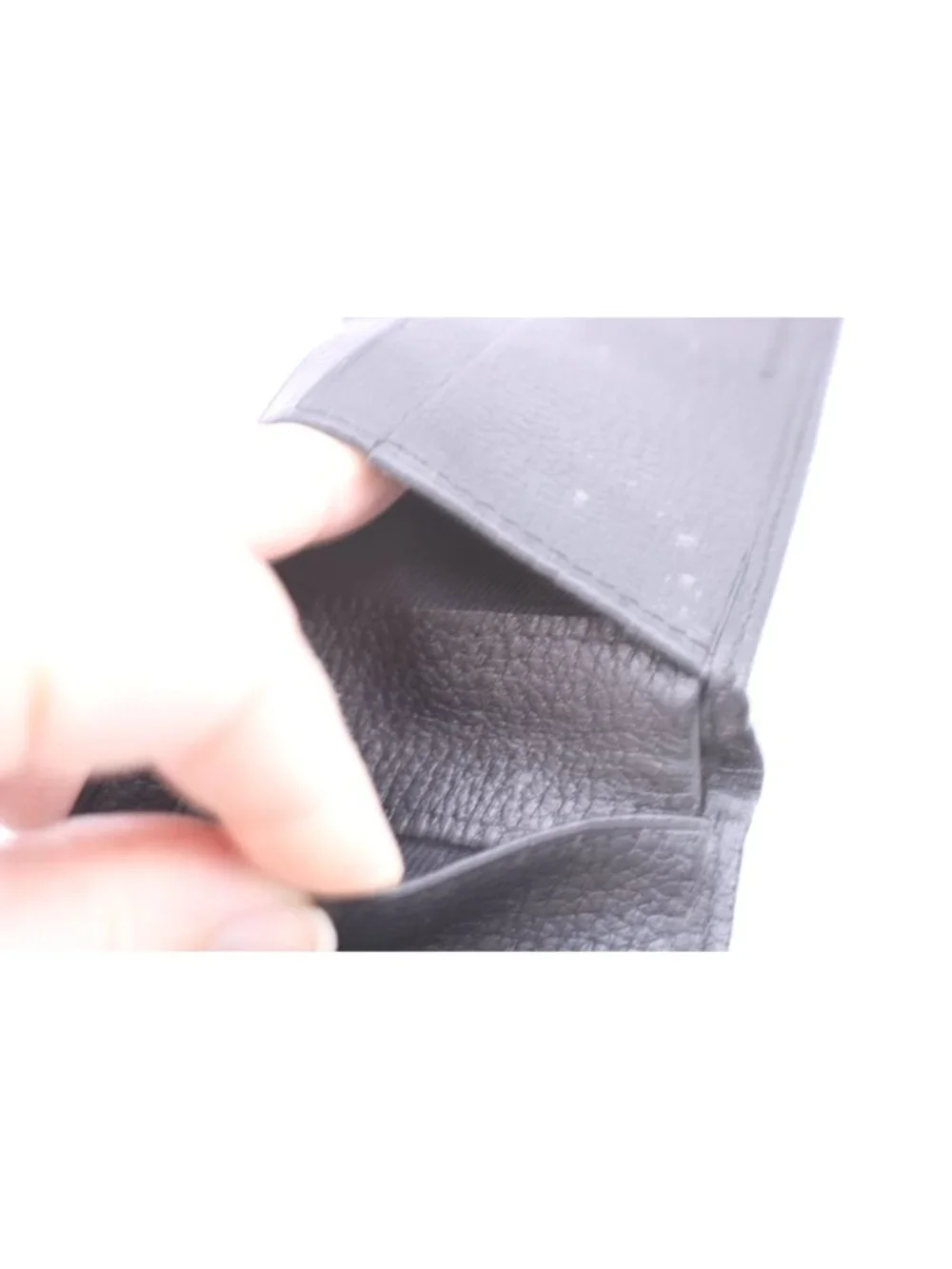 Black Genuine Leather Bi-Fold Wallet Multiple Card Slots Dual Large Compartments